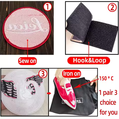 Custom Embroidery Patches ，Logo Team Group Personalized DIY Fusible Patch Hook & Loop /Iron On Patch