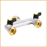 RUNUN Brass Garden Tap Hose Splitter 2 Way Solid Brass Hose Connector 3 4 Heavy Duty 3 Valves Hose Adapter Water Distrib