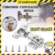 CHROMED CONCEALED CABINET HINGE (SOFT CLOSE)FURNITURE SOFT CLOSE CONCEALED DOOR HINGE STEEL/STAINLES