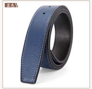 Belt Strap For Men Man New Men Belt Strap ชาย3.3-3.7ซม. หนังวัว H เรียบเข็มขัดแถบใช้สองด้านกางเกงยีน