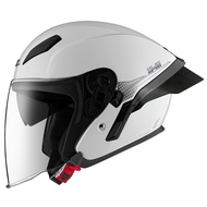 ZEUS ZS 631 WHITE/BS2 SIL HALF FACE DOUBLE VISOR