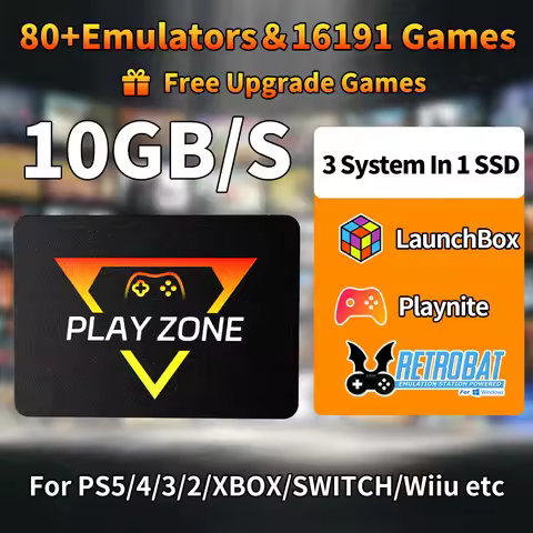 1T Retro Gaming SSD for PS5/PS4/XBOX ONE/SWITCH/PS3/PS2/WIIU/WII 80+Emulators Game Console 16191 Ret
