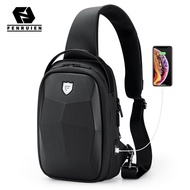 Fenruien Crossbody Bag For Men Waterproof Anti-theft Men's Shoulder Bag Multifunction USB Charging Chest Bags