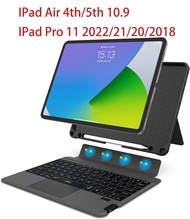เคส iPad Pro 11นิ้วพร้อมคีย์บอร์ด1st 2022 4th/2021 3rd/2020 2018เคสคีย์บอร์ดiPad Pro 11นิ้วถอดแม่เหล็กและแป้นพิมพ์ไร้สายพร้อมแทร็คแพดสำหรับ Apple iPad Pro 11Backlit