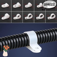 UMISTYDREAM9IQ0 10PCS Cable Clip, Plumbing Tightening Fixed R-Type Hose Clamp, Durable Plastic Assor