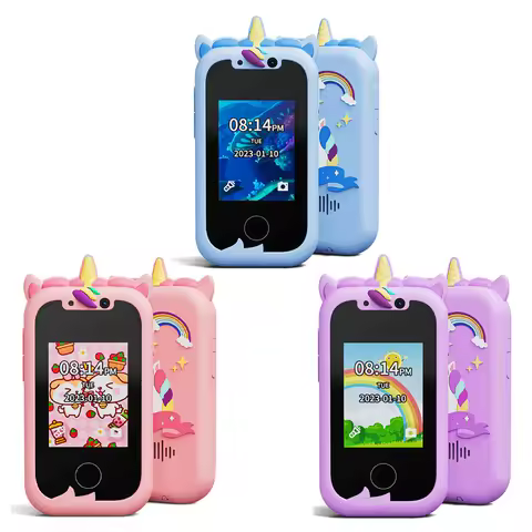 2.8 Inch Kids Smart Phone Touchscreen Dual Camera HD Photo Video Music Player Toys For Kids Unicorns