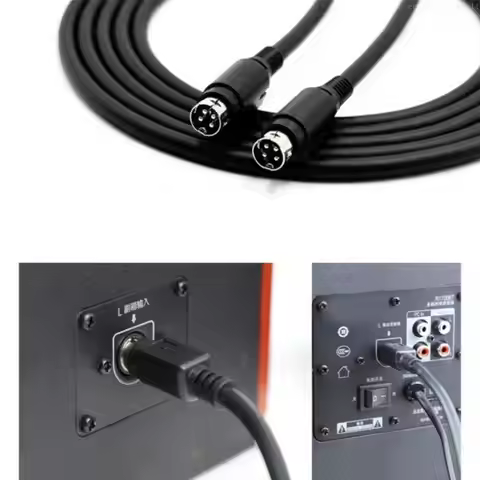 4Pin DIN Male Speakers Cable For R1700BT R1600TIII Speakers High Fidelitys Sound Wire Shielding ABS 