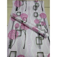 Pink polka dot gingham Wallpaper sticker, waterproof pvc material, full glue