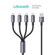 [รับประกัน 1 ปี] USAMS SJ739 สายชาร์จ 4In1 15W Aluminum Alloy Data Cable - Sufeng Series 1.2M USB TO