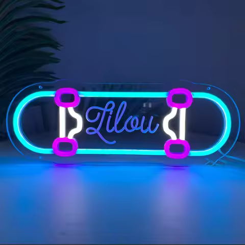 Custom Skateboard Name Neon Sign Skateboard Shop Decor Skateboard Club Decor Gift for Skateboarder S