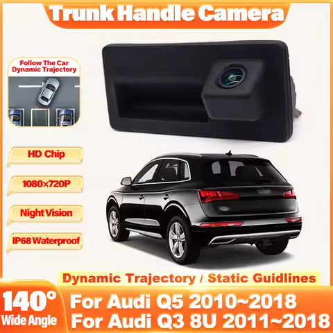 Rear View Camera For Audi Q5 2010~2018 Q3 8U 2011~2018 Trunk Handle Backup Full HD CCD Waterproof Pa