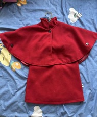 110-128碼/紅色拜年套裝/斗篷背心裙/小紅帽/little red riding hood