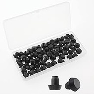 Biaungdo Black Glass Top Table Bumpers with Stem, 60 Pcs Glass Table Rubber Grippers, Anti Slip Pads Glass Bumpers for Table Furniture Cabinet Door(Fit for 1/4 Inch Hole)