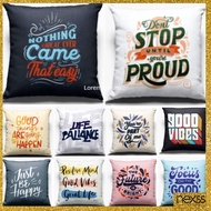 Pillow Typography Sofa PillowCase  Polyester Square Pillow Cover Throw Pillow Cover Sarung Bantal(nexss)40/45/50/55/60cm