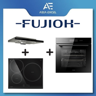 FUJIOH FR-MS1990R 90CM SLIMLINE HOOD + FUJIOH FH-ID5230 3 ZONE INDUCTION HOB + FUJIOH FV-EL63 72L BUILT-IN OVEN