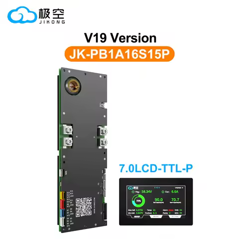 JIKONG V19 7.0/4.3 LCD Inverter BMS 24V 48V 150A 8S-16S Lifepo4/Li-ion/LTO Home Energy Storage Activ