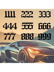 1 Pc Angel Number Vinyl Decal, Tiny Metallic Y2K Lucky Number Sticker For Car Window Bumper Water Bo