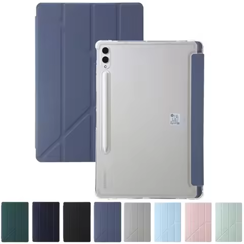 For Samsung Tab S9 FE Case Multi-folding Stand Clear Back Magnetic Smart Shell for Samsung Galaxy Ta