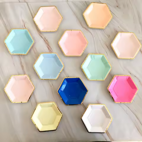 4inch Mini Plate Party Disposable Tableware Solid color Paper Plates Birthday Party Wedding Cake Dec