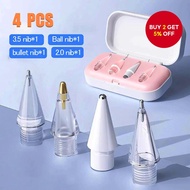 Replacement 4x Tips for Apple Pencil 1/2/3/Pro (US B-C) with Thin Soft Nibs Pengganti 4x Tips untuk 