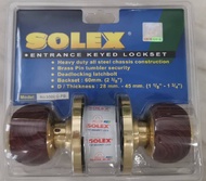 ลูกบิดประตู SOLEX ลายไม้ No.9500 O PB ทองเหลือง