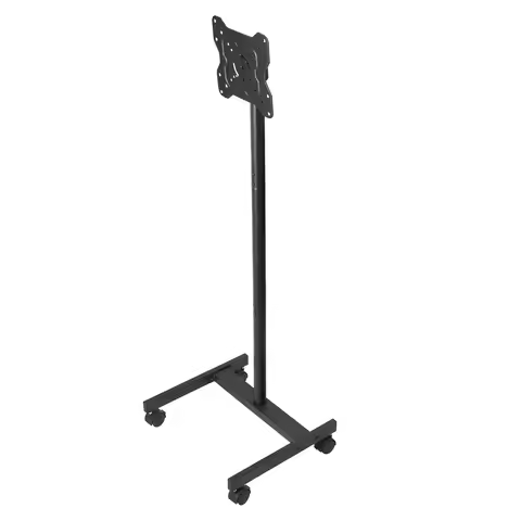 Rolling TV Stand, Mobile TV Cart for 17-55 Inch Screens, Portrait to Landscape, Portable TV Stand wi
