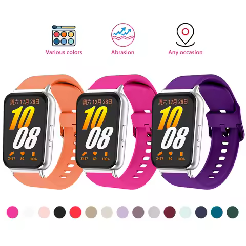 Skin-Friendly Band Fit for Samsung Galaxy Watch Fit 3 Soft Silicone Colorful Buckle Strap for Samsun