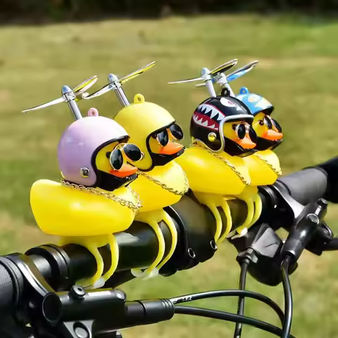 Car Interior Small Duck Bicycle Airscrew Helmet Duck Ducky Bicycle Wind Motor Riding Cycling Ornamen