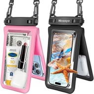 NIVEAya Dual-Space Waterproof Phone Pouch - 2-Pack, Waterproof Phone Lanyard Case, compatible with i