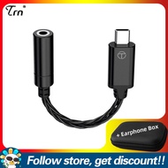 TRN TE DAC อะแดปเตอร์แปลงไฟเพิ่ม Faeal PU กล่องเก็บของสี่เหลี่ยม Type-C ถึง3.5มม. สายอะแดปเตอร์เสียง