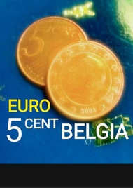 koin euro belgia 5 cent acak tahun belgie