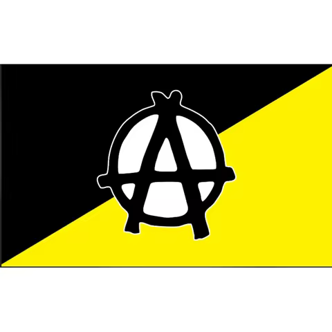 2X3FT Custom Anarchy flag WITH HALF BLACK HALF YELLOW BANNER FOR HOME DECORATION