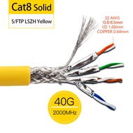 Linkwylan CAT8 Cable 40G 2000MHz S/FTP Shielded 22AWG Solid Installation Cable 24AWG Stranded Patch 