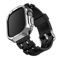 สายซิลิโคน + เคสสำหรับ Apple Watch TPU Ultra 49มม. 44มม. 40มม. 42 38มม. 45มม. 41มม. สายรัดข้อมือสำหรับ I Watch Series 8 7 6 SE 5 4 3 (ไม่รวมนาฬิกา)