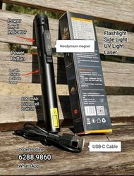 全新神火四光源筆燈（激光Laser/365nm紫外光線/電筒/側燈）USB-C直接充電. SupFire Light Pen multipurpose. UV Torch. Rechargeable 