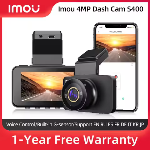 IMOU S400 Dash Cam 4MP Car DVR Video Recorder Night Vision Voice Control Smart Parking Monitor Wifi