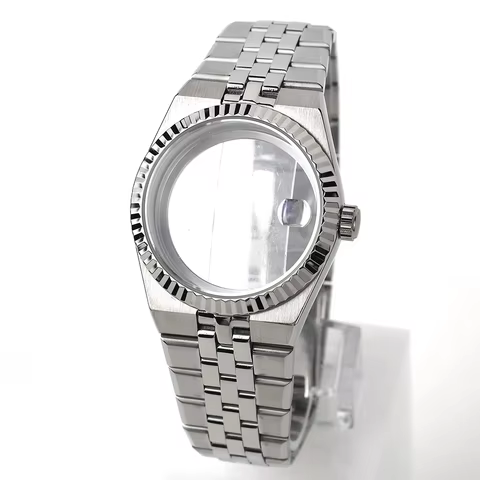 36mm Lady-Land Watch Case Fit 30mm Dial Honeycomb Motif Women's For Seiko Dweller NH35 Automatic Mov