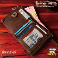 Crazy Horse Genuine Leather Standing Wallet Crazy Horse Cowhide Mini Wallet