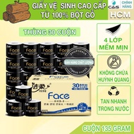 Carton of 30 rolls of premium toilet paper C&S Face Black - domestic China