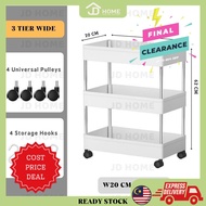 JD Home 🇲🇾 [Ready Stock] ❤ Rak Dapur / Multi-Layer 3/4 Tier Slim Storage Cart Shelf Trolley With Whe
