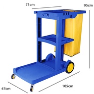 Janitorial Cleaning Cart with wheels Thicken Utility Janitor Heavy Duty Trolley Cart Multifunction H
