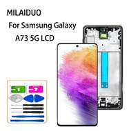 Super amoled/ AMOLED LCD for Samsung Galaxy A73 5G LCD Display Touch Screen With Frame Replacement