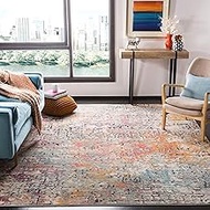 SAFAVIEH Madison Collection Area Rug - 9' x 12', Grey & Pink, Modern Abstract Design, Non-Shedding &