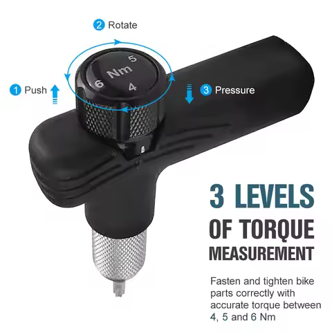 Adjustable Bike Torque Wrench 4/5/6Nm Torque T Wrench Portable Bicycle Maintenance Kit