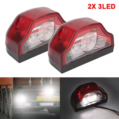 3 LED Number Lamps E9 12V-24V for Lorry Truck Trailer White Light Waterproof Car License Plate Light