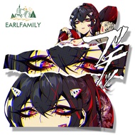 EARLFAMILY 13cm Gyaru Ashiro Mina Fanart Car Sticker Tattoo Girl Chibi Big Head Less Cartoon Peeker 