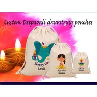 [SG SELLER] Custom Deepavali, Diwali Drawstring pouches, gift pouch