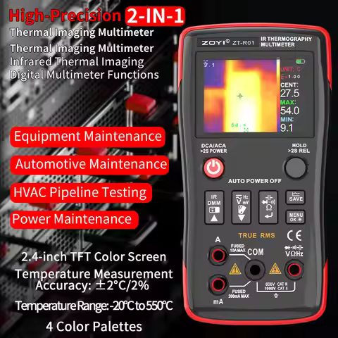ZOYI ZT-R01 Portable HD infrared thermal imager Digital multimeter 2-in-1 push-button multimeter for
