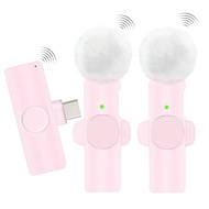 ไมโครโฟนคอลเลอร์ไร้สาย สำหรับโทรศัพท์ TypeC ไมค์ติดคอพร้อมปลั๊ก เชื่อมต่อทันที 2.4G ความล่าช้าต่ำมาก