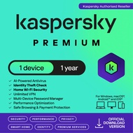 Kaspersky Premium 2025 | 1 Device | 1 Year | Anti-Phishing | Unlimited VPN | Password Manager | Pare